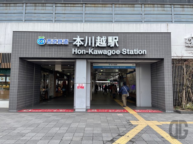 西武新宿線本川越駅西口。メインの出入口の反対側