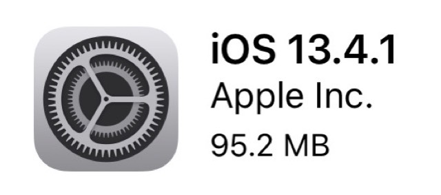 iOS 13.4.1はiOS 13.4のiPhone 11 Pro Maxでは95.2MB