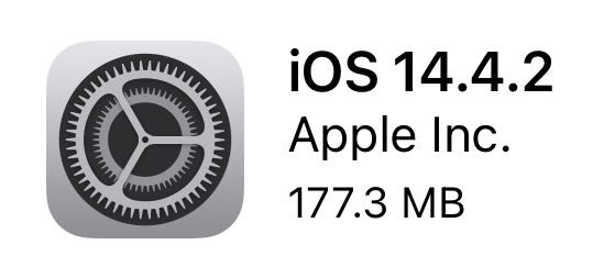 iOS 14.4.2のiPhone 7 Plusでのサイズは177.3MB