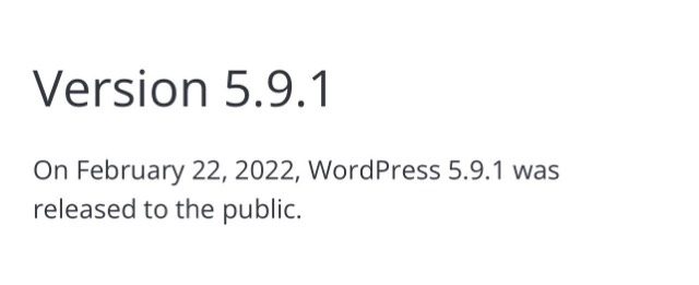 WordPress 5.9.1は日本の日付では2022年2月23日に一般公開されました